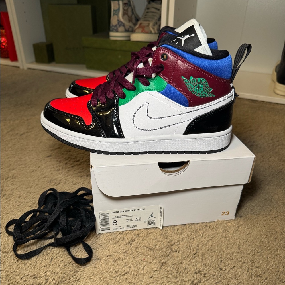 Colorful Air Jordan 1 Mid Sneakers